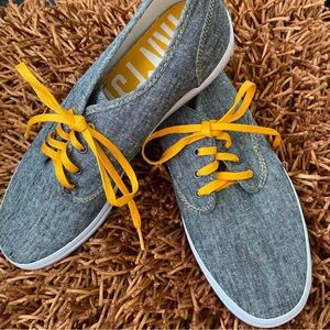 New Iron Fist Gray Canvas Sneakers with Yellow Laces Size 12